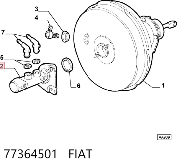 Головний гальмівний циліндр 77364501 Fiat/Alfa/Lancia
