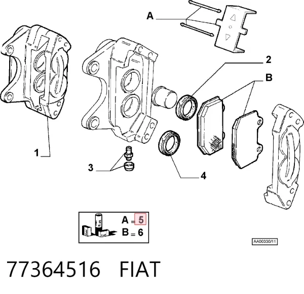 Передні тормозні колодки 77364516 Fiat/Alfa/Lancia