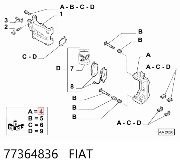 Скоба супорту переднього 77364836 Fiat/Alfa/Lancia