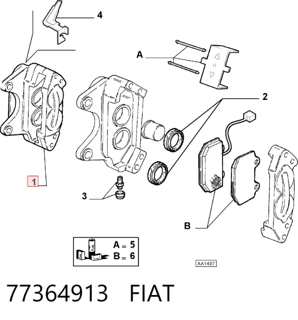 Ремкомплект переднього супорту 77364913 Fiat/Alfa/Lancia