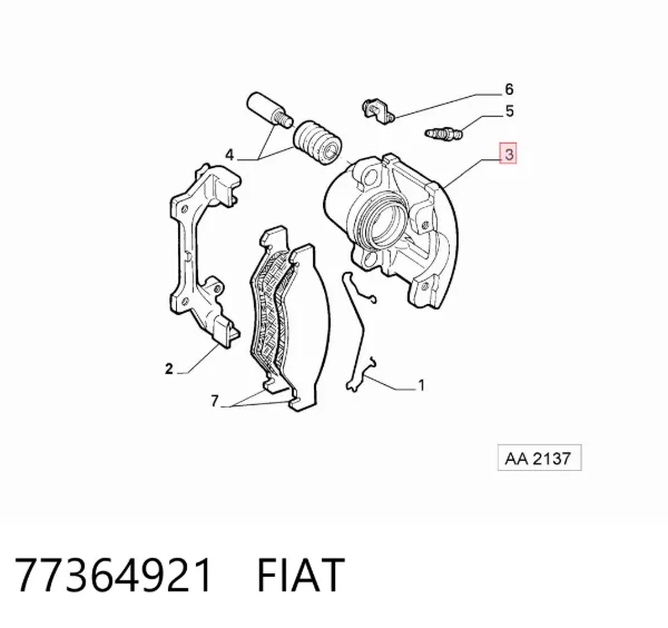 Супорт гальмівний передній лівий 77364921 Fiat/Alfa/Lancia