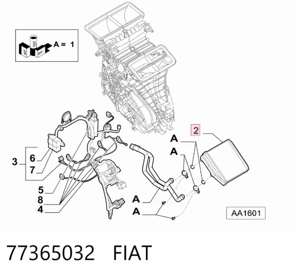 Радіатор пічки 77365032 Fiat/Alfa/Lancia