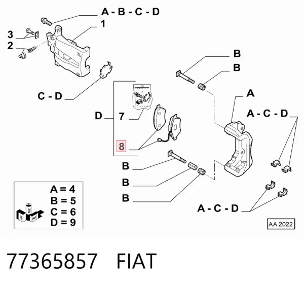 Передні тормозні колодки 77365857 Fiat/Alfa/Lancia
