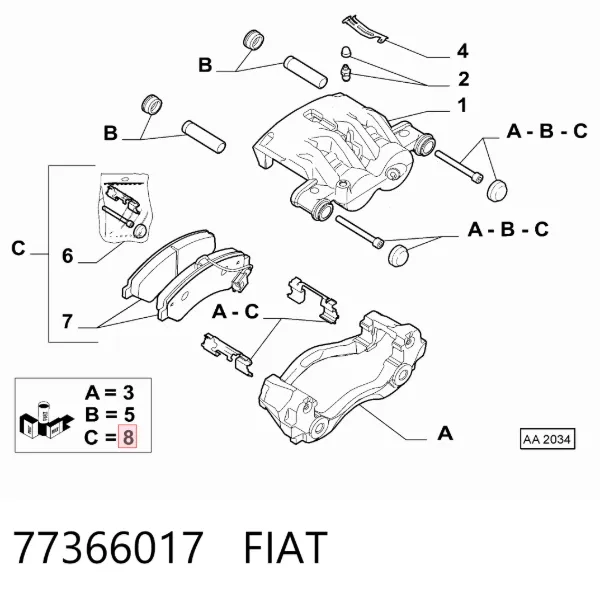 Передні тормозні колодки 77366017 Fiat/Alfa/Lancia