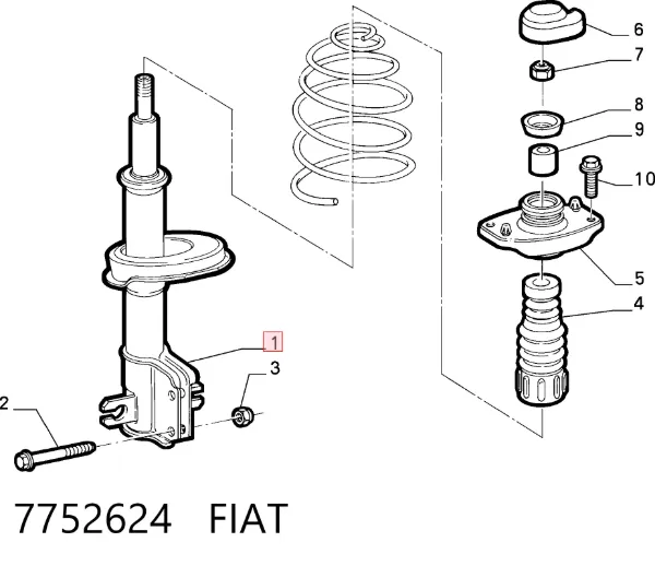 Амортизатор передній 7752624 Fiat/Alfa/Lancia