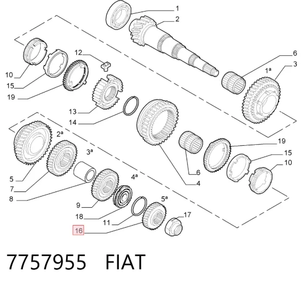 Шестерня 5-ї передачі, відома 7757955 Fiat/Alfa/Lancia