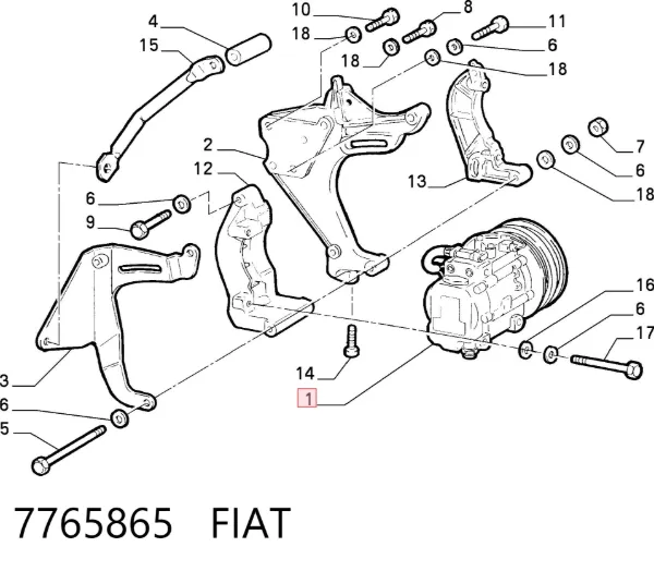 Компресор кондиціонера 7765865 Fiat/Alfa/Lancia