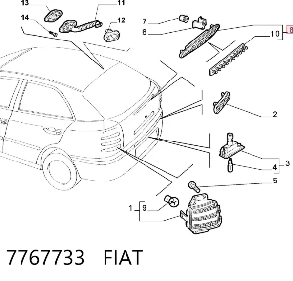 Задній стоп 7767733 Fiat/Alfa/Lancia