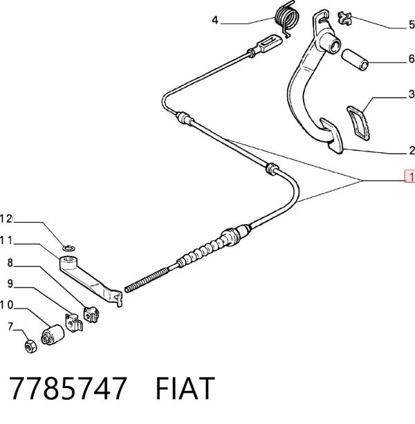 Трос зчеплення 7785747 Fiat/Alfa/Lancia