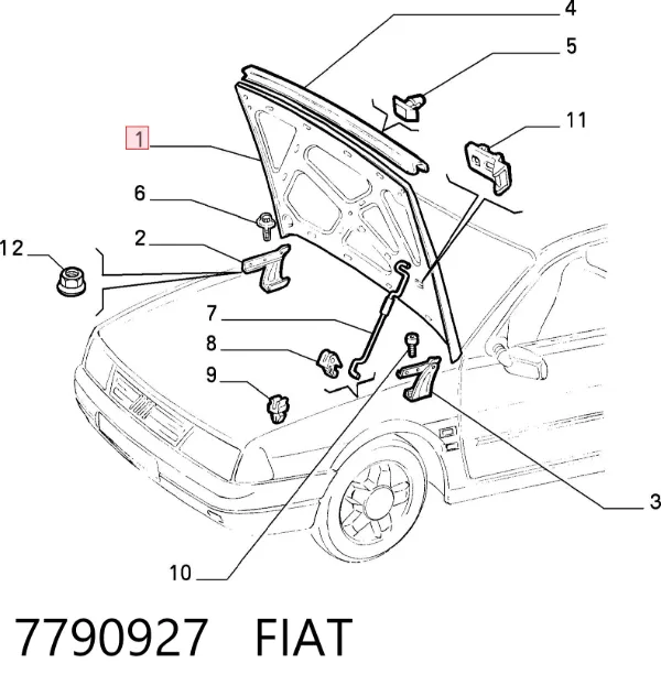 Капот 7790927 Fiat/Alfa/Lancia
