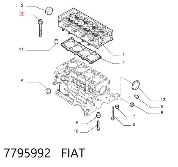 Болт ГБЦ 7795992 Fiat/Alfa/Lancia