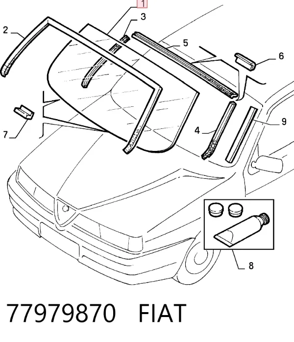 Лобове скло Lancia Dedra 835