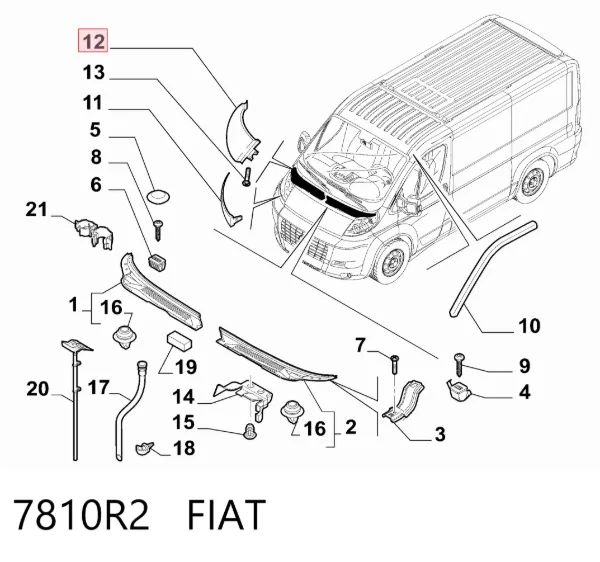 Молдинг фари, правої 7810R2 Fiat/Alfa/Lancia