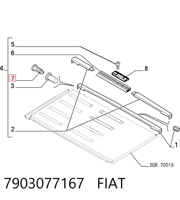 Пістон (кліп) кріплення підкрилки переднього крила 7903077167 Fiat/Alfa/Lancia