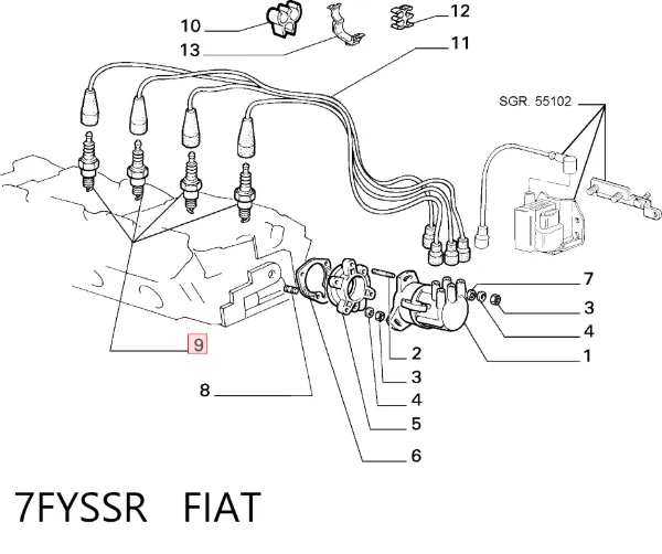 Свічки запалювання 7FYSSR Fiat/Alfa/Lancia