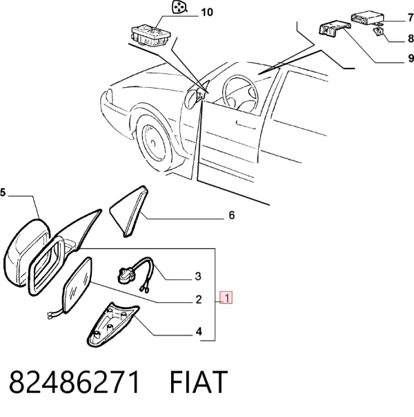 Дзеркало праве Fiat Croma I