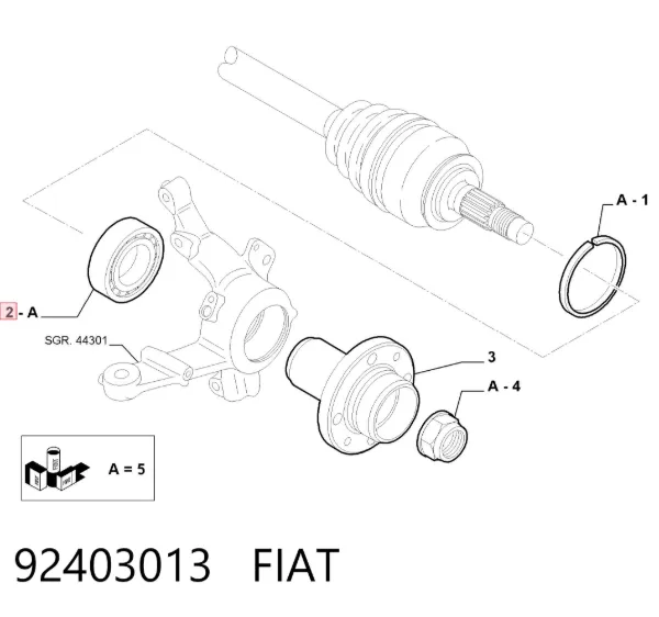 Підшипник ступиці 92403013 Fiat/Alfa/Lancia