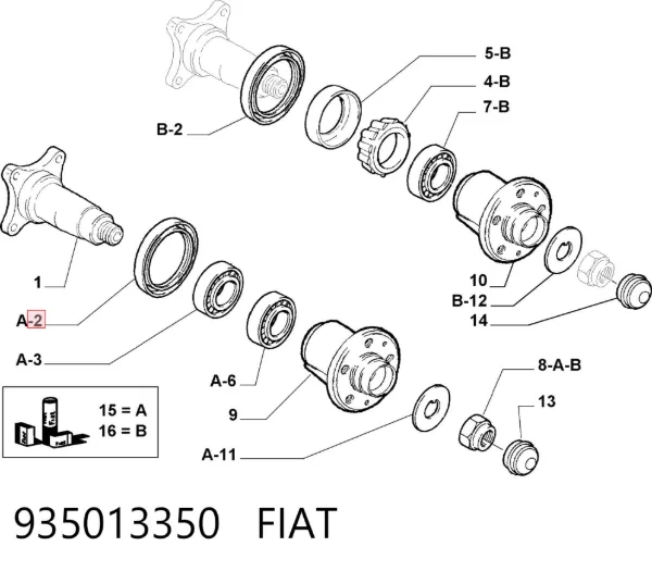 Сальник задньої маточини 935013350 Fiat/Alfa/Lancia
