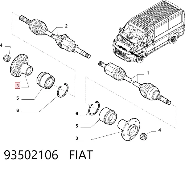 Передня маточина 93502106 Fiat/Alfa/Lancia