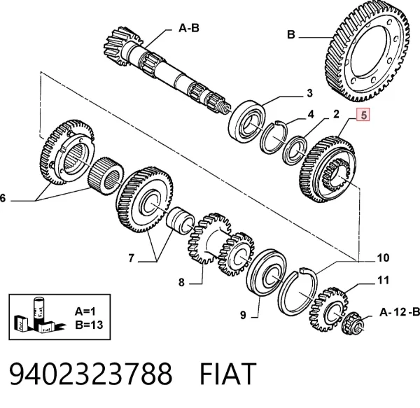 Синхронізатор 1/2-ї передачі 9402323788 Fiat/Alfa/Lancia