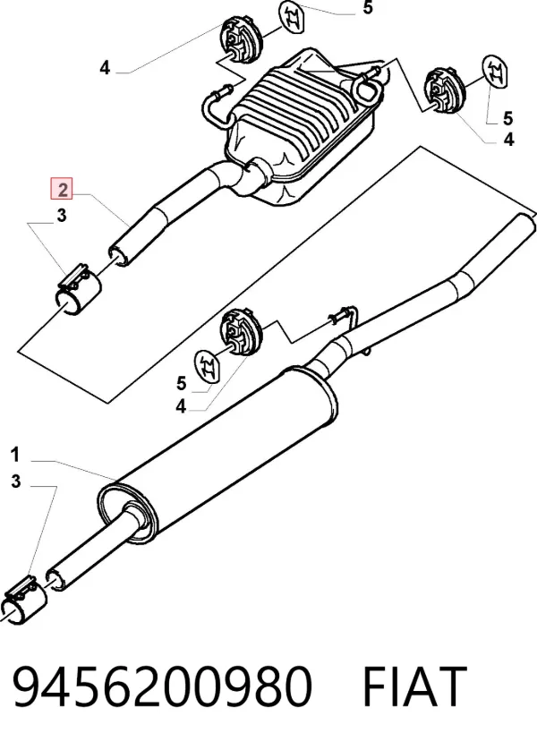 Глушник, задня частина 9456200980 Fiat/Alfa/Lancia
