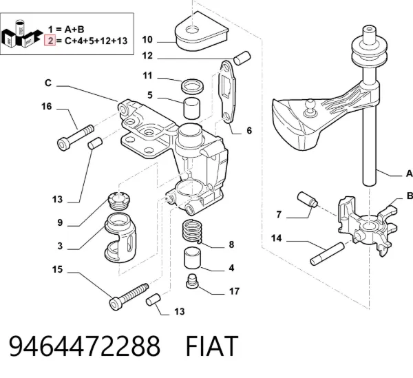 Механізм вибору (перемикання) передач 9464472288 Fiat/Alfa/Lancia