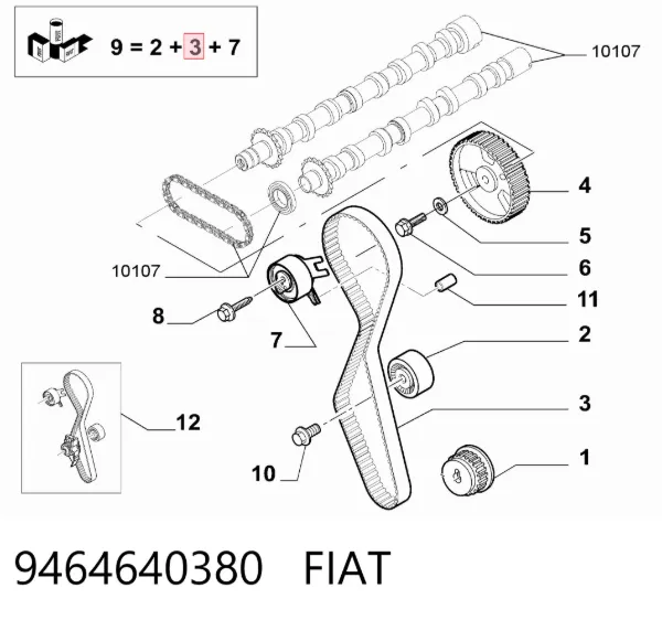 Ремінь ГРМ 9464640380 Fiat/Alfa/Lancia