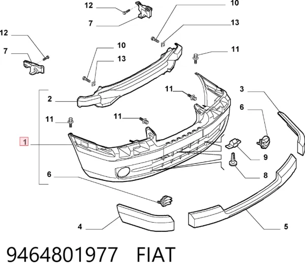 Передній бампер 9464801977 Fiat/Alfa/Lancia