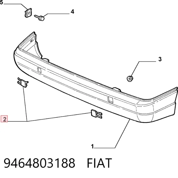 Задній бампер 9464803188 Fiat/Alfa/Lancia