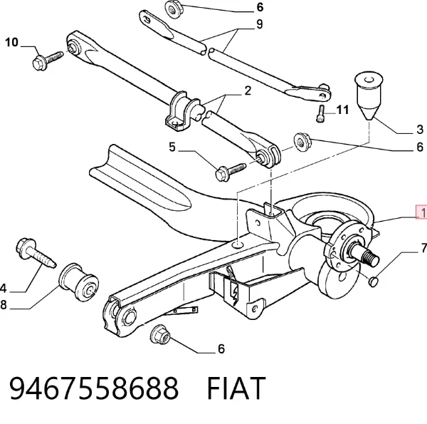Балка задня 9467558688 Fiat/Alfa/Lancia