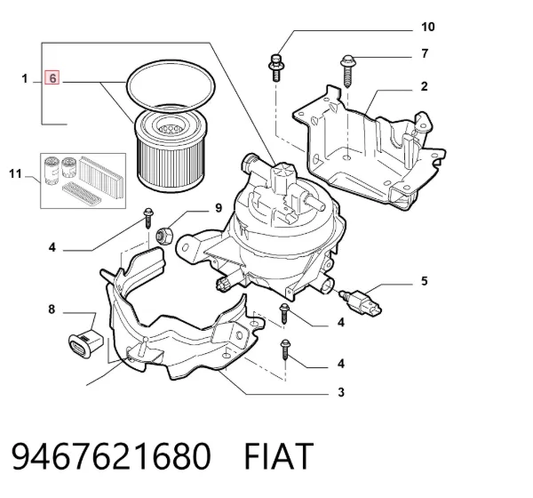 Паливний фільтр 9467621680 Fiat/Alfa/Lancia
