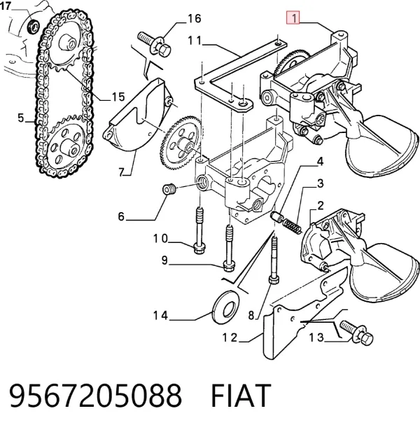 Масляний насос 9567205088 Fiat/Alfa/Lancia