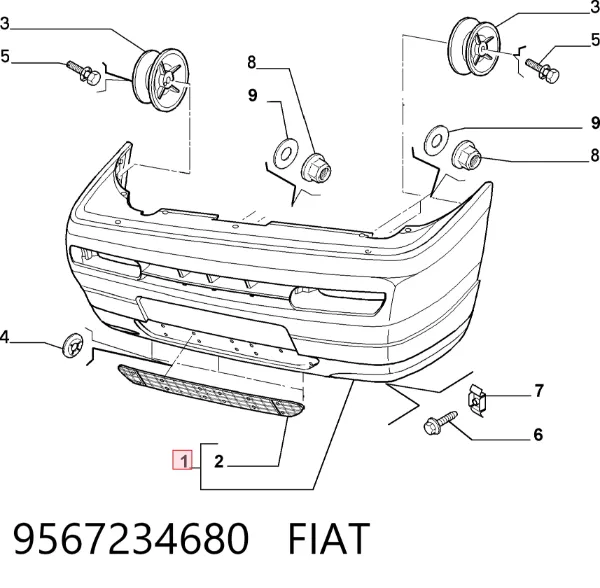 Передній бампер 9567234680 Fiat/Alfa/Lancia