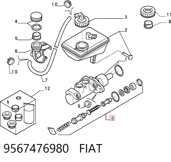 Головний гальмівний циліндр 9567476980 Fiat/Alfa/Lancia