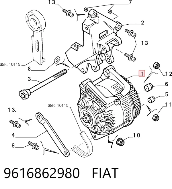 Генератор 9616862980 Fiat/Alfa/Lancia