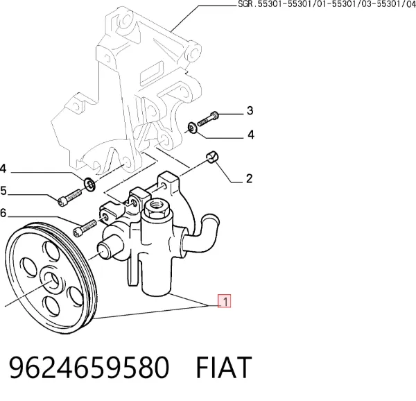 Насос ГУР 9624659580 Fiat/Alfa/Lancia