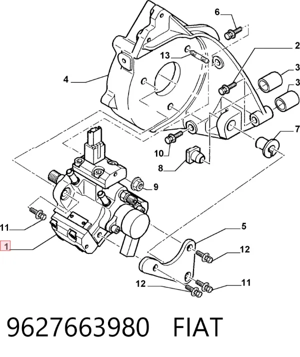 Паливний насос високого тиску 9627663980 Fiat/Alfa/Lancia