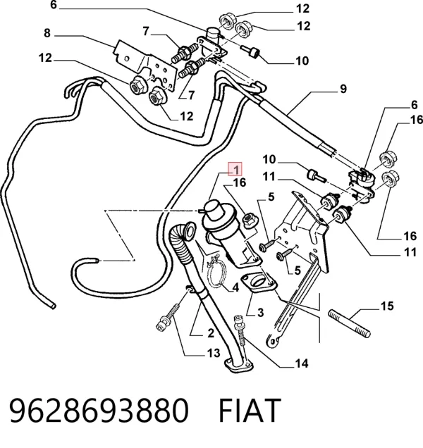 Клапан ЄГР 9628693880 Fiat/Alfa/Lancia