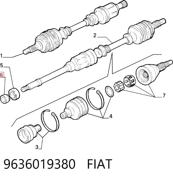 Підшипник піввісі переднього моста 9636019380 Fiat/Alfa/Lancia