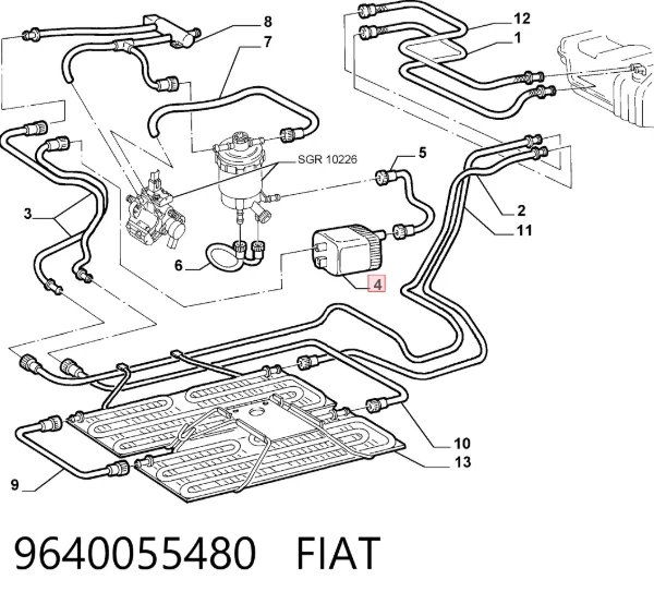 Датчик температури палива 9640055480 Fiat/Alfa/Lancia