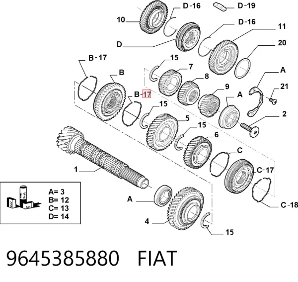 Пружина синхронізатора КПП 9645385880 Fiat/Alfa/Lancia