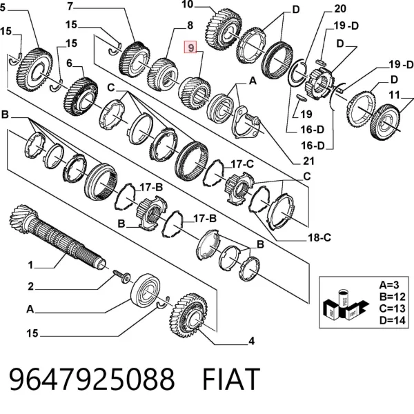  9647925088 Fiat/Alfa/Lancia