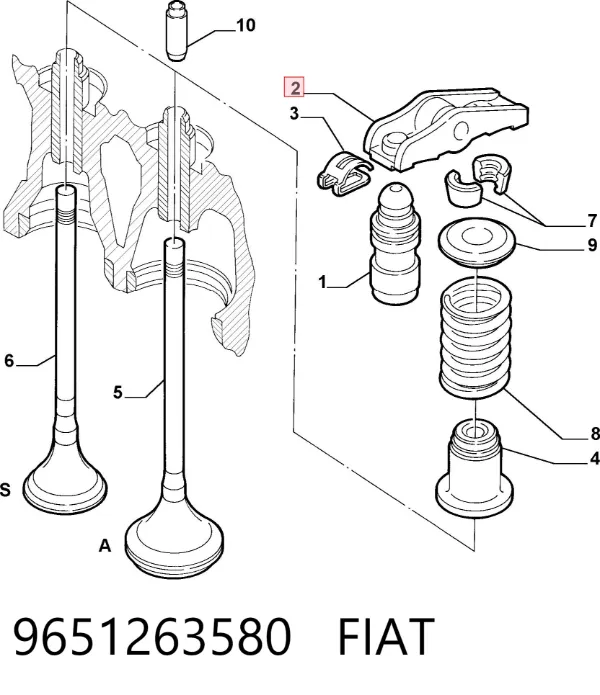 Коромисло 9651263580 Fiat/Alfa/Lancia