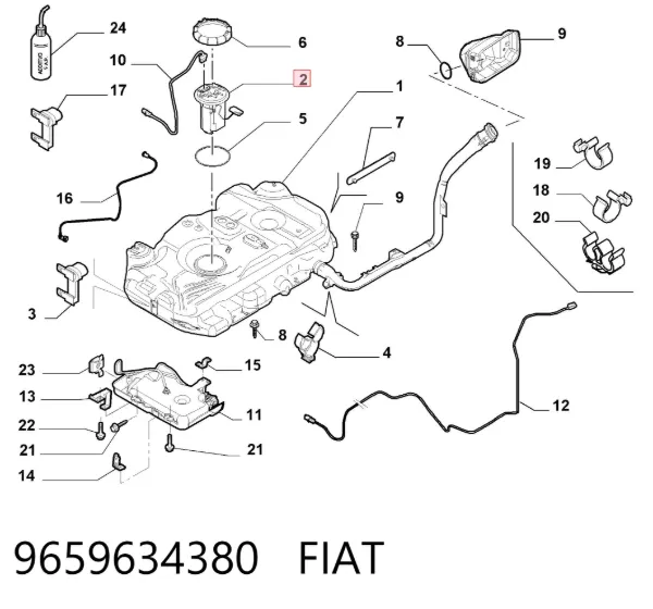 Бензонасос 9659634380 Fiat/Alfa/Lancia
