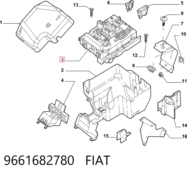Блок запобіжників 9661682780 Fiat/Alfa/Lancia