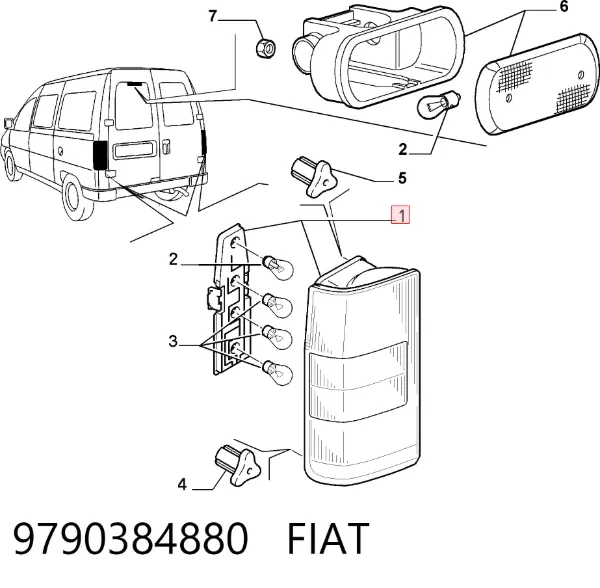 Задня права фара 9790384880 Fiat/Alfa/Lancia