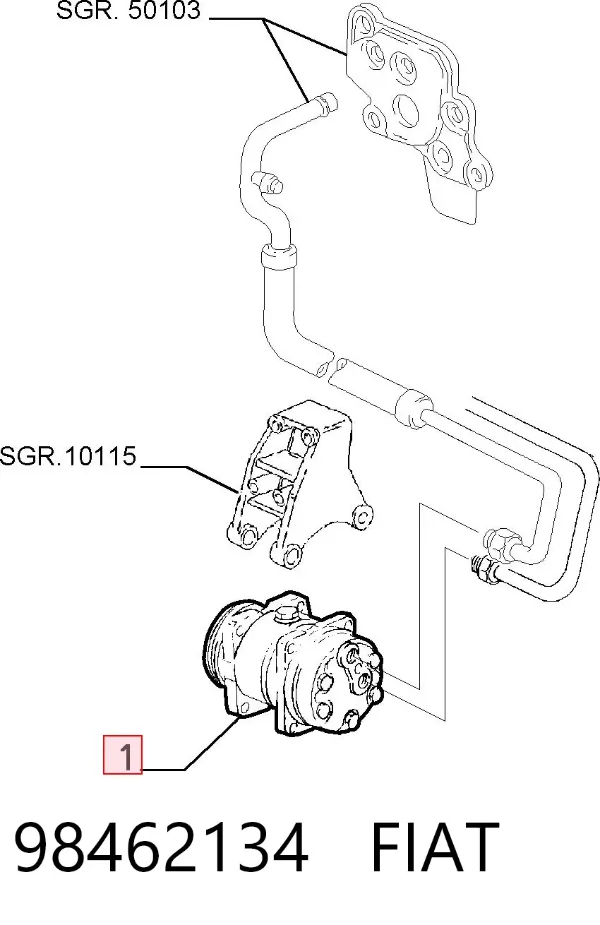 Компресор кондиціонера 98462134 Fiat/Alfa/Lancia