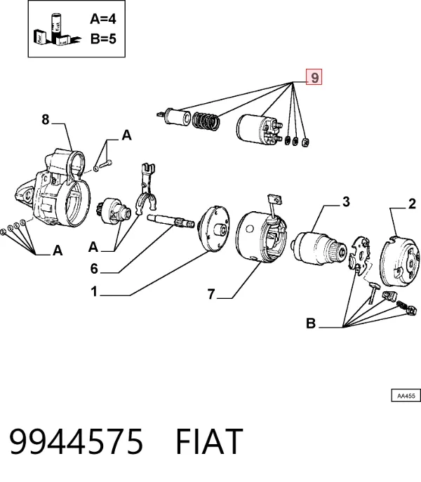 Втягуюче реле стартера 9944575 Fiat/Alfa/Lancia