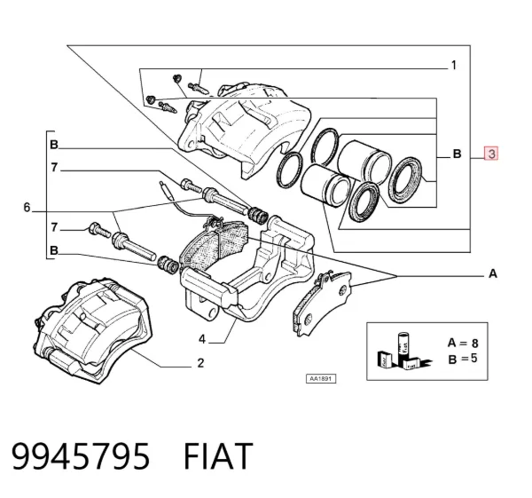 Супорт гальмівний передній лівий 9945795 Fiat/Alfa/Lancia