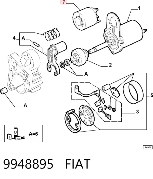 Втягуюче реле стартера 9948895 Fiat/Alfa/Lancia